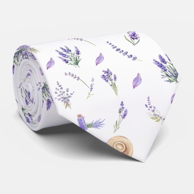 Corbata Flores de agua Pastel Lavender (Enrollado)