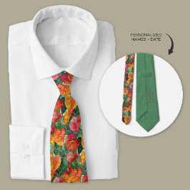 Corbata Flores de antrurio hawaiano personalizadas
