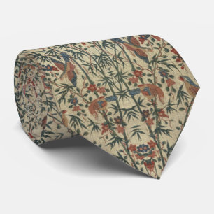 Corbata Flores de aves textiles antiguas