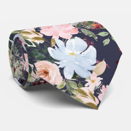 Corbata Flores de color azul de hielo rosa de PixDezines R