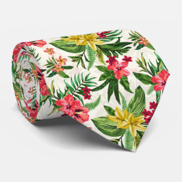 Corbata Flores de colores hawaianas modernas