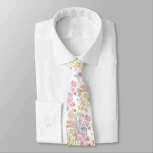Corbata flores de colores pastel