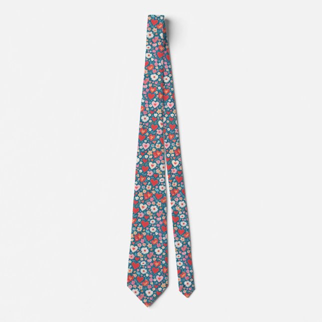 Corbata Flores de corazón (Anverso)