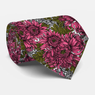 Corbata Flores de crisantemo rosa