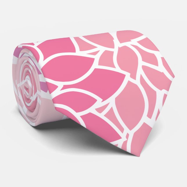 Corbata Flores De Dahlia, Patrón De Flores, Dahlia Rosa (Enrollado)