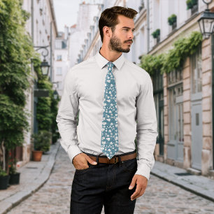 Corbata Flores de época Azul antiguo Personalización Inici