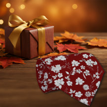 Flores de época Maroon Personalizar Inicialmente