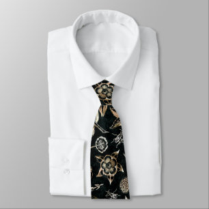 Corbata Flores de escarabajos de oro falsas dejan frutas d