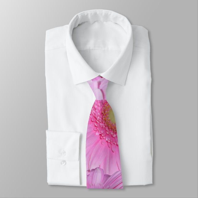 Corbata Flores de Gerbera Rosa Ángel, puntas de cuello (Atado)