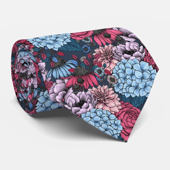 Corbata Flores de jardín (Enrollado)