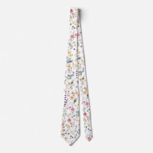 Corbata Flores de jardín coloridas prado de primavera de f