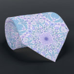 Corbata Flores de jardín retro en azul y violeta<br><div class="desc">Baldosas florales pintadas a mano,  flores,  escarabajos,  mariposas</div>