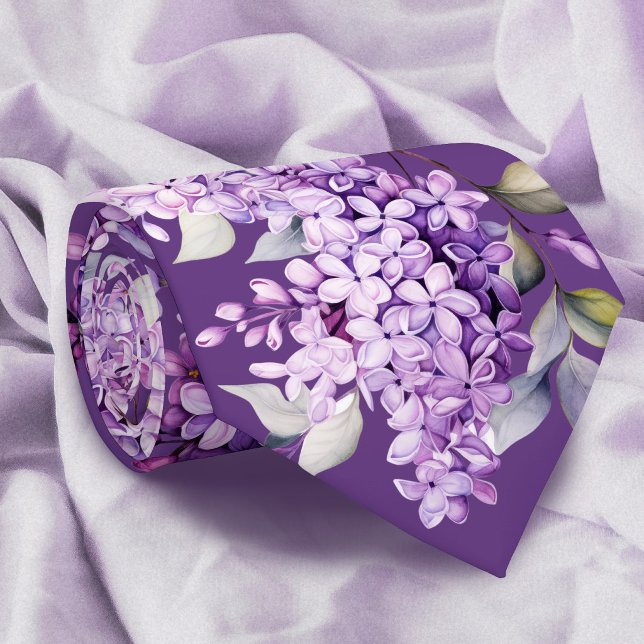 Corbata Flores de lila sobre morado (Subido por el creador)
