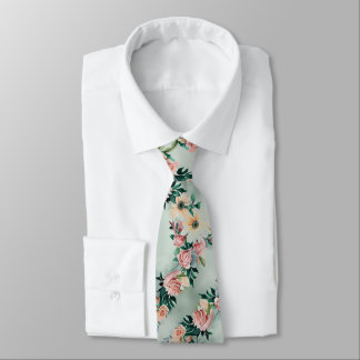 Corbata Flores de margarita amarilla verde azulada pastel 
