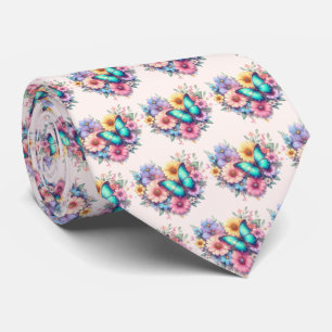Corbata Flores de margarita con un hermoso patrón de marip