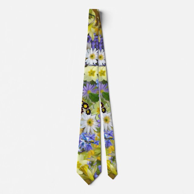 Corbata Flores de margarita, primavera, narciso (Anverso)