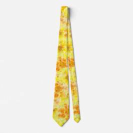 Corbata Flores de mariscos de color amarillo de verano