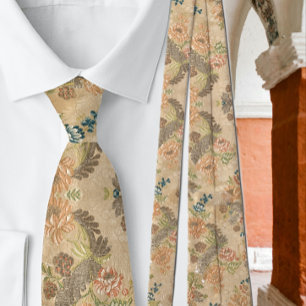 Corbata Flores de melocotón suave Hojas de olivo