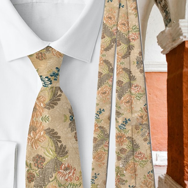 Corbata Flores de melocotón suave Hojas de olivo (Subido por el creador)