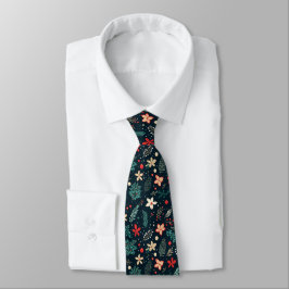 Corbata Flores de Navidades retro