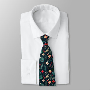Corbata Flores de Navidades retro