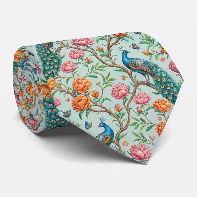 Corbata Flores de pájaros cantores Botánica - Fondo de men (Enrollado)