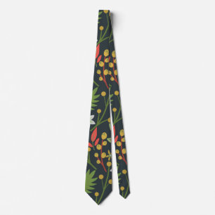 Corbata Flores de patrón sin costura y flor coloridas