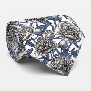 Corbata Flores de peón blanco