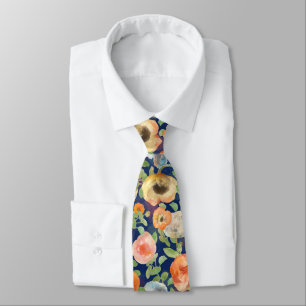Corbata Flores de primavera naranja