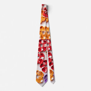 Corbata Flores de tela de coser hechas a mano de primavera