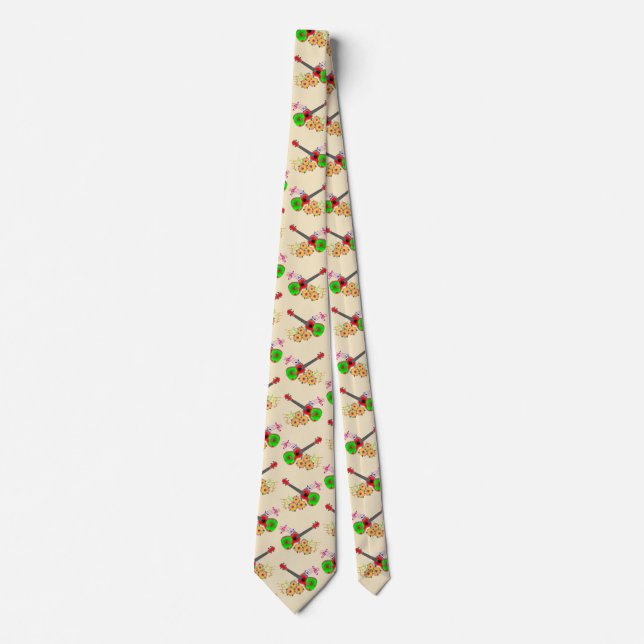 Corbata Flores de Ukulele hawaiana Hibiscus (Anverso)