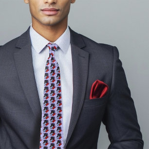 Corbata Flores de unicornio negras moradas