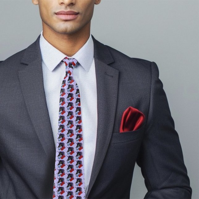 Corbata Flores de unicornio negras moradas (Subido por el creador)