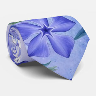 Corbata Flores de Vinca Azul Violeta Vinca