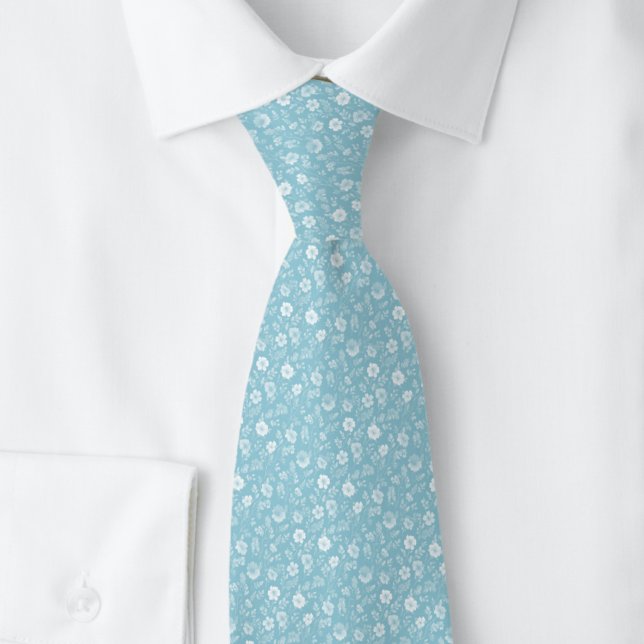 Corbata Flores diminutas azules serenas (Subido por el creador)
