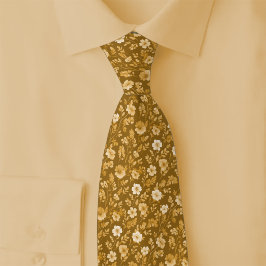 Corbata Flores Diminutas de Caramelo