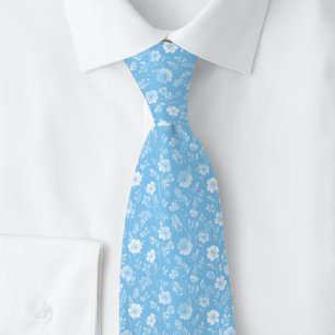 Corbata Flores diminutas de color azul bebé