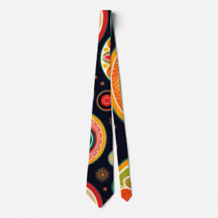Corbata Flores en el patrón melón rojo psicodélico