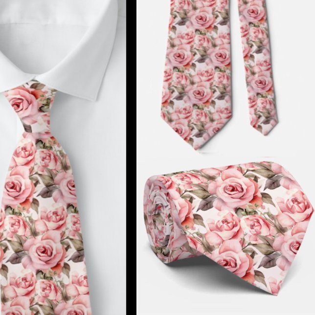 Corbata Flores florales de rosas rosas rosas (Subido por el creador)