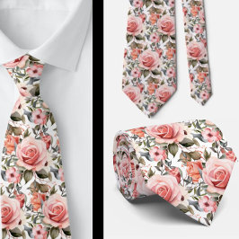 Corbata Flores florales de rosas rosas rosas