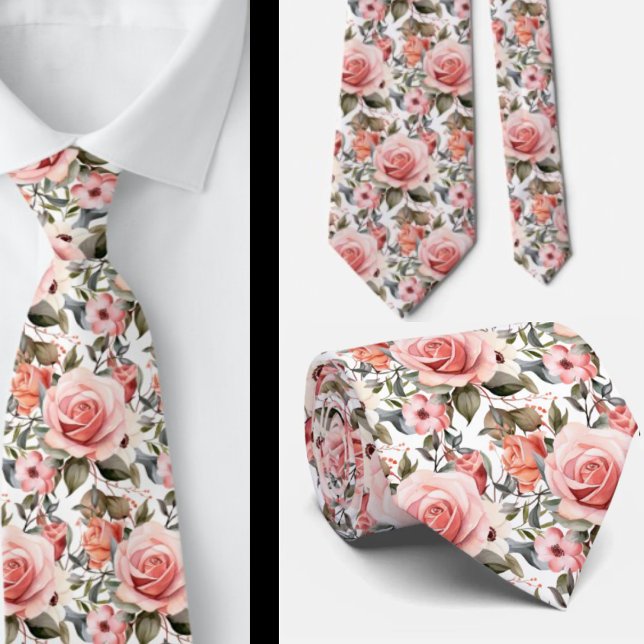 Corbata Flores florales de rosas rosas rosas (Subido por el creador)