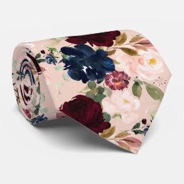 Corbata Flores H2 de la Marina Borgoña Rubor PixDezines