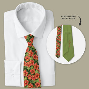 Corbata Flores hawaianas hibiscus personalizadas