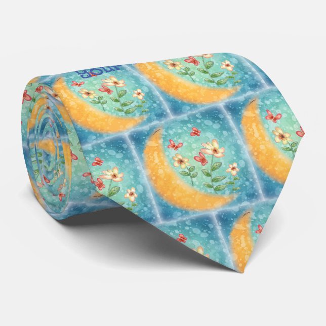 Corbata Flores lunares (Enrollado)