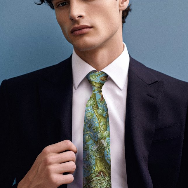 Corbata Flores pájaros Monograma Artes y Artesanías mascul (Subido por el creador)