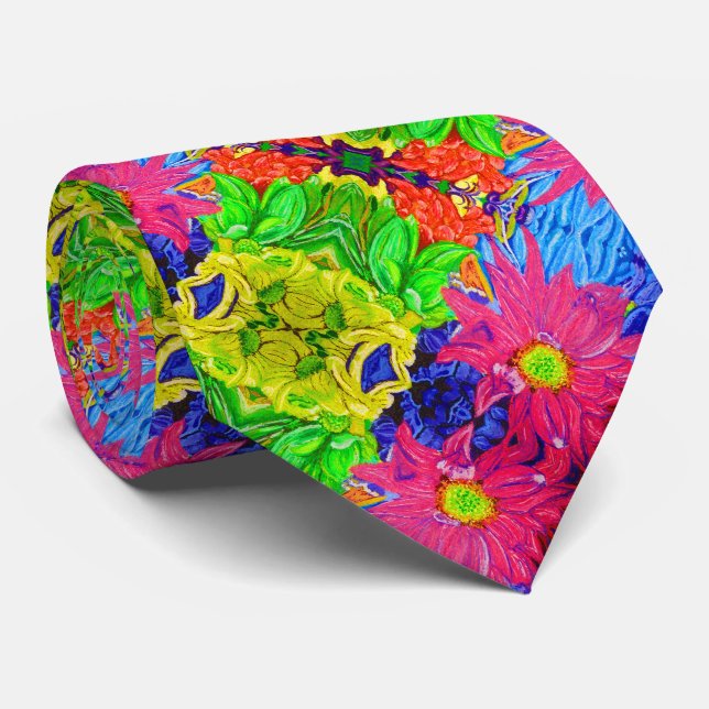 Corbata Flores pastel alegres (Enrollado)