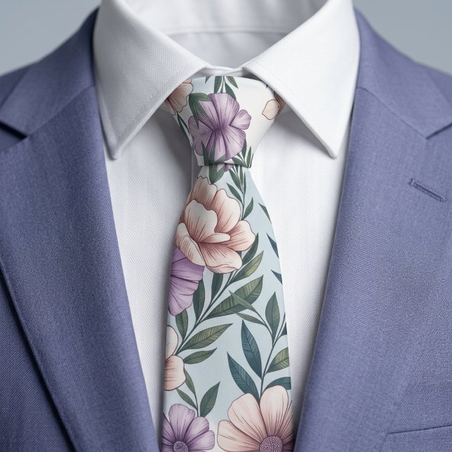 Corbata Flores Pastel Elegantes  (Subido por el creador)