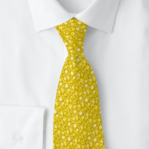 Corbata Flores Pequeñas Doradas