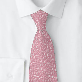 Corbata Flores Pequeñas Rosa Polvo