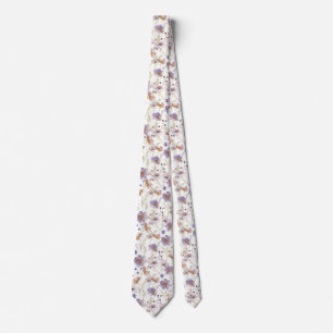 Corbata Flores púrpura Patrón Flores silvestres Cottagecor